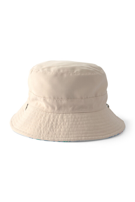 Gorro reversible, diseño tropical y beige Sin color