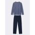 PIJAMA ML MASC AZUL MESCLA