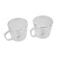 Set 2 tazas doble pard reayas 350ML Boro TRANSPARENTE
