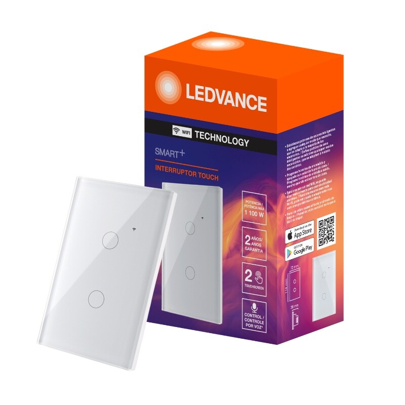 INTERRUPTOR SMAR 2 BOTONES LEDVANCE Interruptor de Pared 2 Botones Smart Wi-Fi LEDVANCE