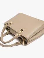 Bolso Tote Con Textura taupe