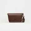 Mini bag Nina en cuero graneado Chocolate Niquel