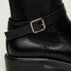 Bota caña media York en efecto cuero Negro