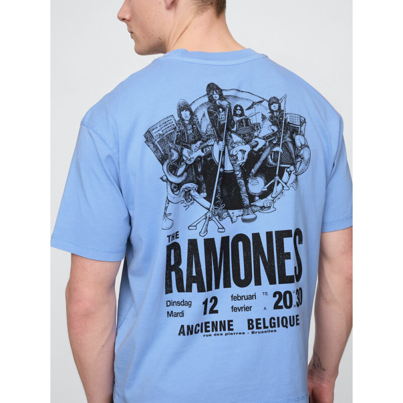 3PL APR - RAMONES CROP SHIRTING BLUE