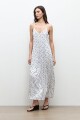 Vestido estampa lunares crudo