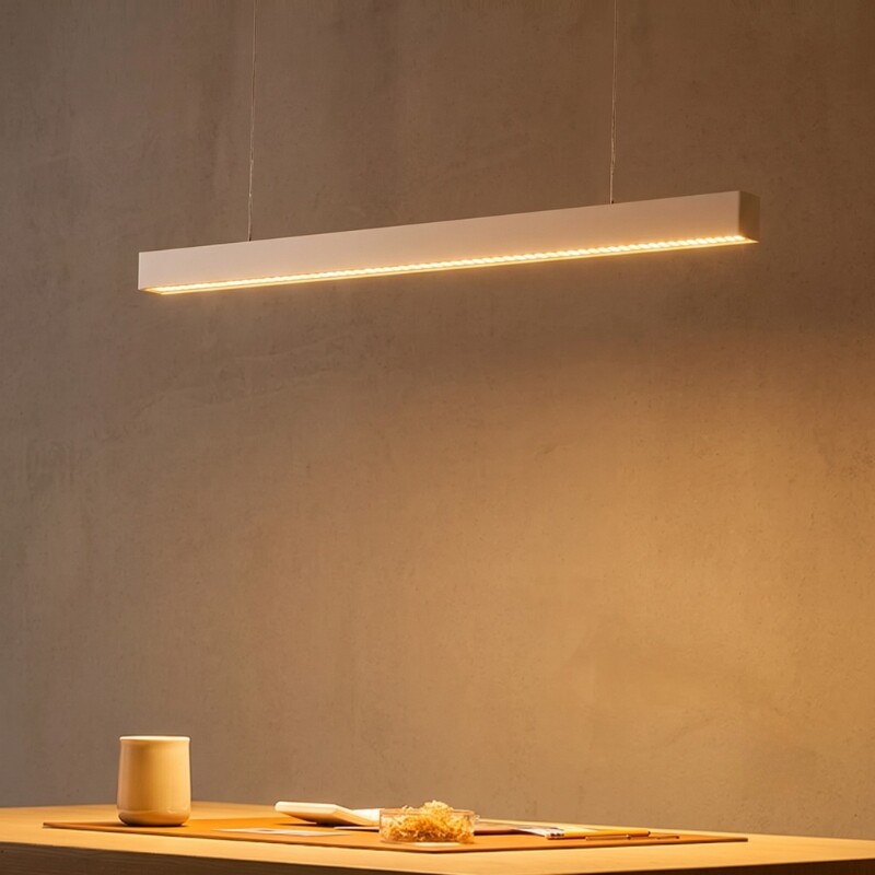 LUMINARIA LINEAL DE SUSPENDER O ADOSAR ALUMINIO 36W LED INTEGRADO - BLANCO Luminaria Lineal LED 36W Blanco Luz Cálida 120cm