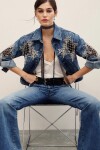 CAMPERA DENIM EMBELISH Azul