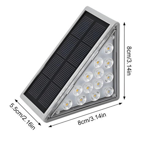 LUMINARIA SOLAR TRIANGLE CON SENSOR 2.6W - 3000K Luminaria Solar Triangle Con Sensor 2,6W 3000K Pack X2