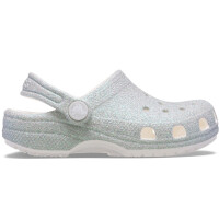 Classic Clog Iridescent Glitter Blanco