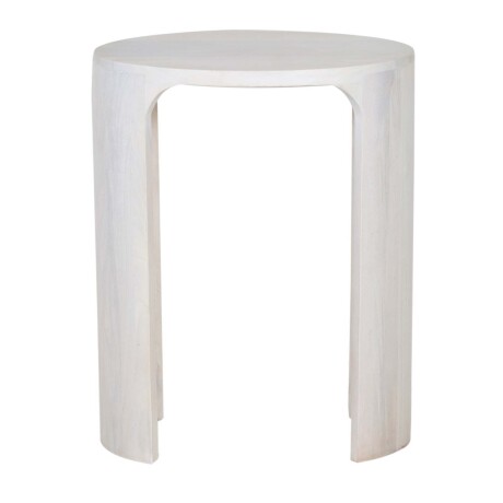 MESA AUXILIAR MADERA BLANCO OVAL