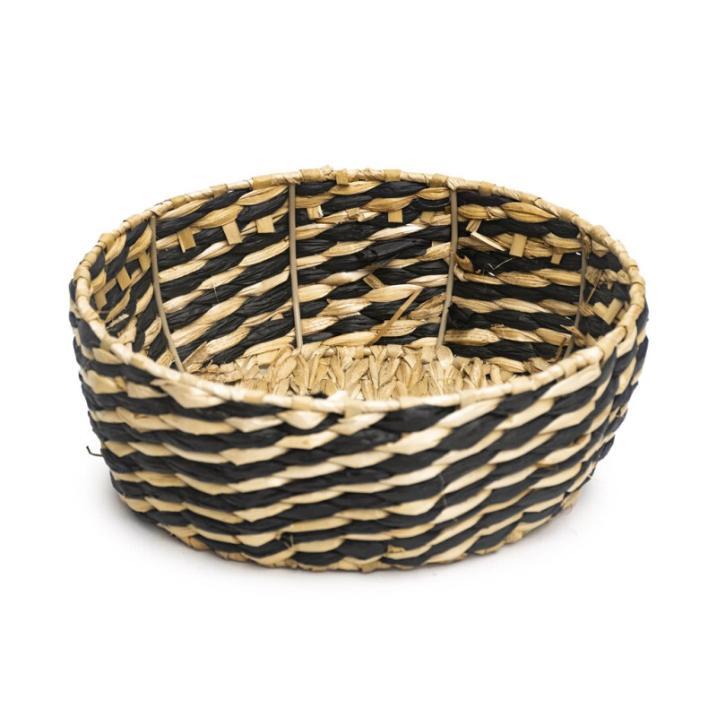 Canasta Decorativa Redonda De Fibra Natural - Chica Canasta Decorativa Redonda De Fibra Natural - Chica
