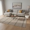 Alfombra Clásica Eco-Nature - Riscas | 1,50x2,00m Beige Chumbo