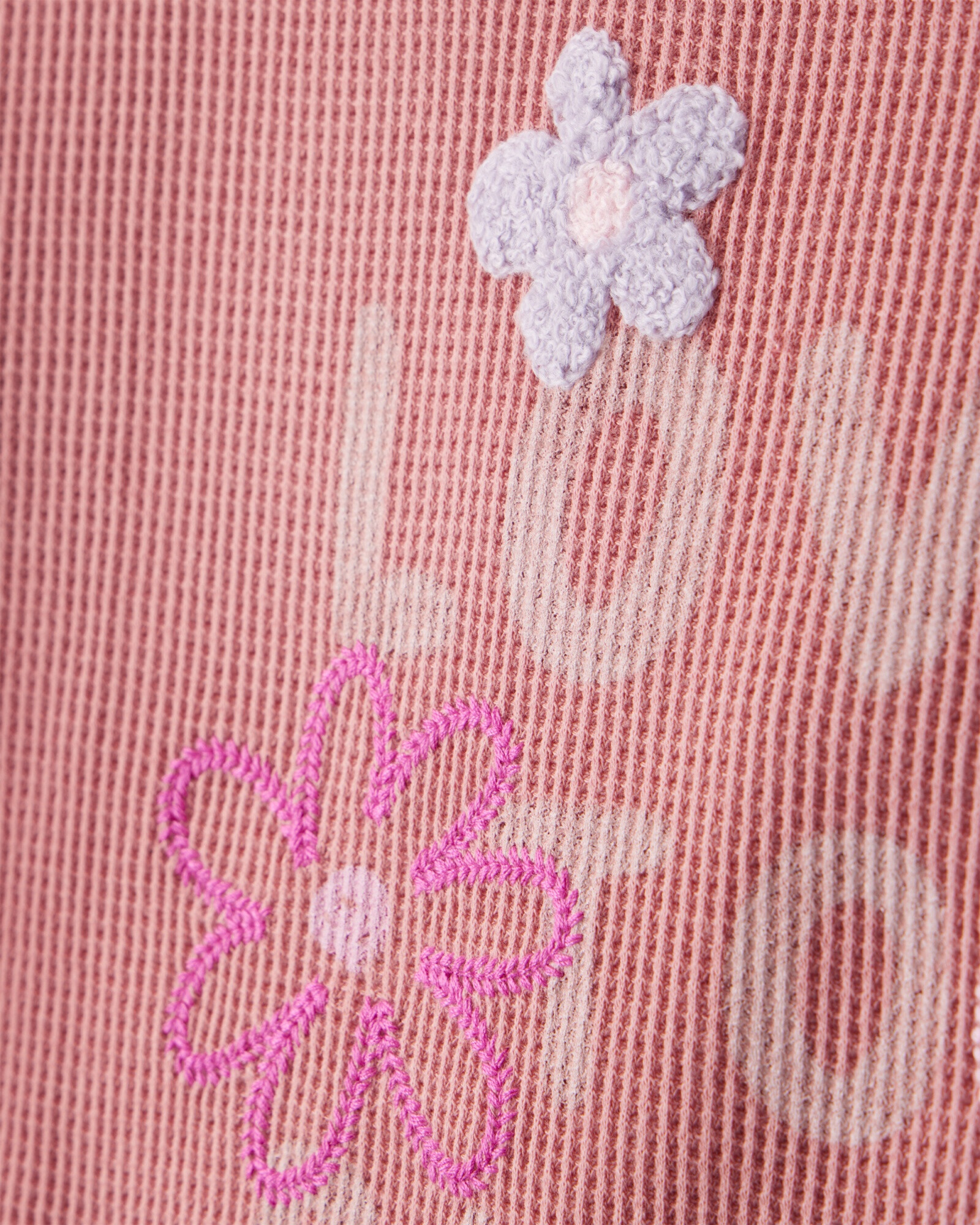 Remera de algodón térmico, estampada Sin color