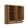 Ropero 4 puertas 2 Cajones Madera - Linea mexicana Natural