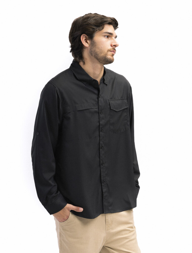 Camisa Manga Larga Creta Negro