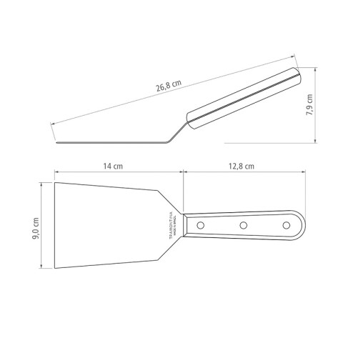 Espatula mango de madera y acero inox. 5" POLYWOOD -TRAMONTINA TN8264