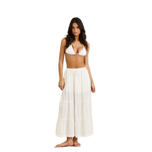 Pollera Rhythm Classic Tiered Maxi Skirt - Blanco Pollera Rhythm Classic Tiered Maxi Skirt - Blanco
