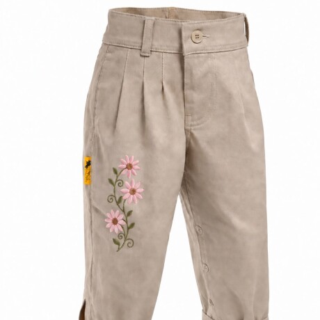 Bombacha de Niño/a Bordada. Del 000 al 0 Beige Flor Rosa