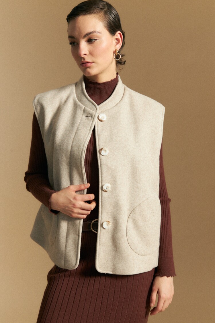 CHALECO CARMENE Beige Melange