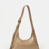 Cartera al hombro Windsor en cuero arrugado Taupe
