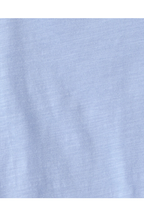 Set dos piezas de algodón, enterito corto a rayas y remera, azul Sin color