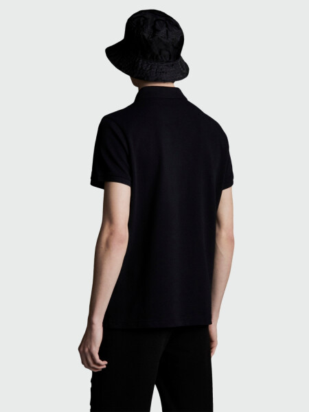 Moncler - Polo de Algodón con Parche con Logotipo Negro