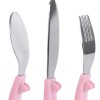Set x3 cubiertos BUBA pastel rosado