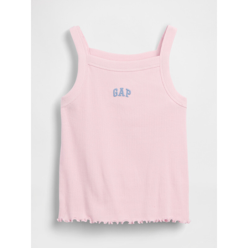 FRCH SQ NECK RIBBED LOGO TANK ROSE MIST