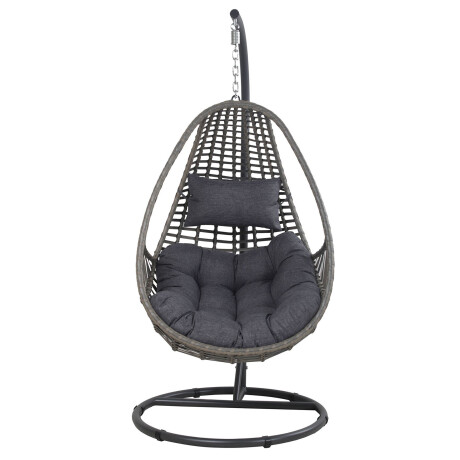 HAMACA COLGANTE RATTAN-SINTETICO-Y-ACERO GRIS NIZA