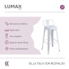 Taburete Tolix en metal con respaldo Blanco