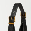Cartera al hombro Raw en efecto gamuza Negro