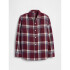 V-LS FLANNEL TUSCAN RED