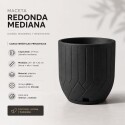 Maceta Decorativa Termini Arenada 26x35cm 21 litros Negro Maceta Decorativa Termini Arenada 26x35cm 21 litros Negro