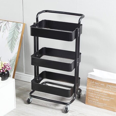 Carrito Organizador Metálico Multiuso Negro - 3 Niveles Carrito Organizador Metálico Multiuso Negro - 3 Niveles