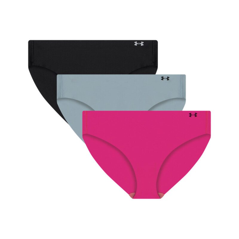 UA PURE STRETCH NO SHOW BIKINI - SOLID (3 PACK)-PNK REBEL PINK-652