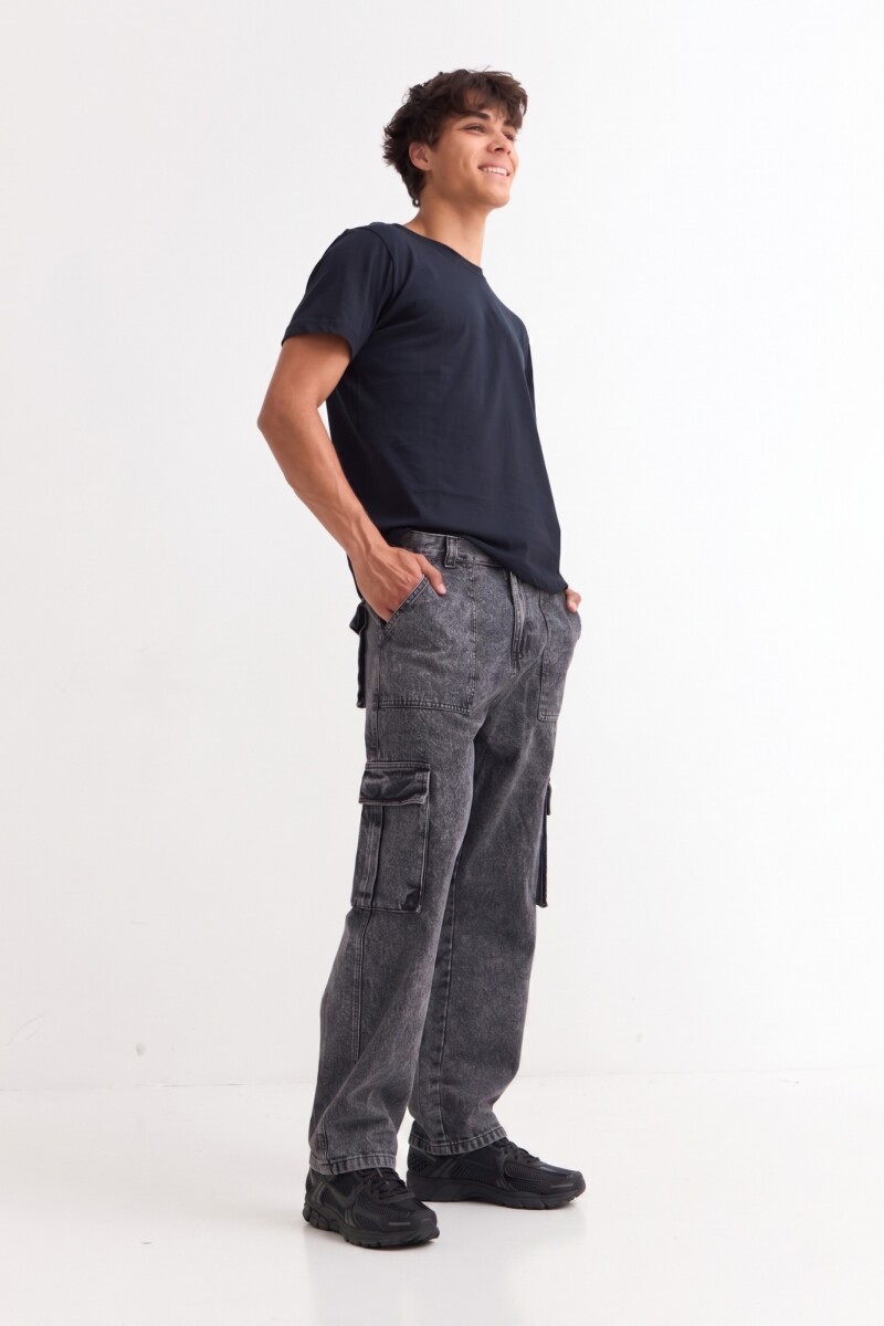 Jean baggy cargo NEGRO