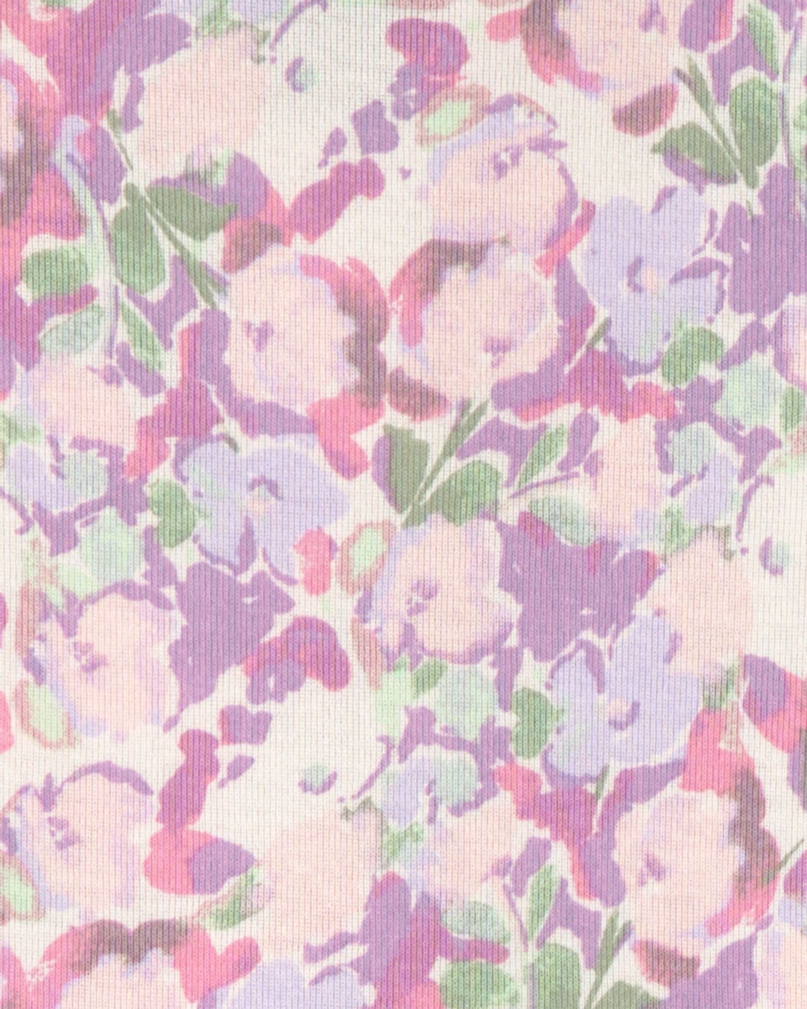 Pijama cuatro piezas de algodón, diseño unicornios y flores. Talles 2-5T Sin color