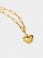 Pulsera De Eslabones Con Corazón - Acero Inoxidable dorado