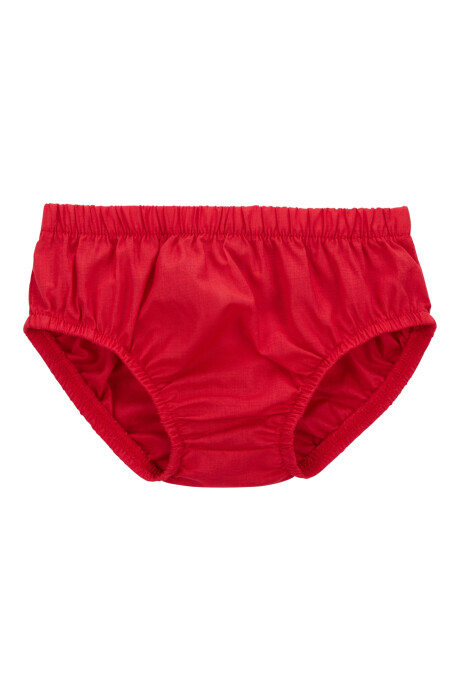 Vestido de algodón, con lunares y flores bordados, rojo Sin color