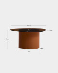 Mesa de centro Olir de vidrio templado y acero marrón 82 x 74 cm Mesa de centro Olir de vidrio templado y acero marrón 82 x 74 cm