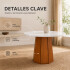 Mesa Comedor ComboHome Lavanda Redonda Diseño Laqueada 105Cm Color Blanco
