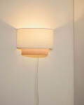 Aplique de pared Bianella de algodón y pana beige 30 cm Aplique de pared Bianella de algodón y pana beige 30 cm