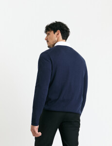 470985 SWEATER HARRINGTON LABEL Azul Oscuro