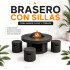 Brasero Fogón Quemador Con 4 Asientos Fire King Dw637 BRASERO FIRE KING C/SILLAS DW637