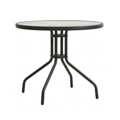 MESA REDONDA 80CM DE VIDRO PARA JARDIN NEGRA Mesa Redonda 80cm De Vidrio Para Jardín Negra