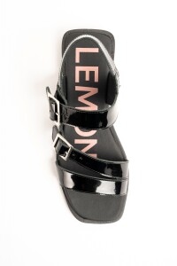 Sandalias De Doble Hebilla Negro