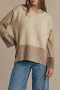 Sweater Combinado Beige Melange
