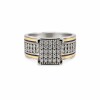 Anillo Cuadrado-Plata y oro-Piedra zirconia-AN5919 conpiedra