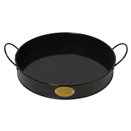 Bandeja De Metal Galvanizado Con Asas Negro 30x5cm Bandeja De Metal Galvanizado Con Asas Negro 30x5cm