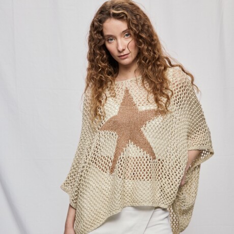 PONCHO STAR Beige